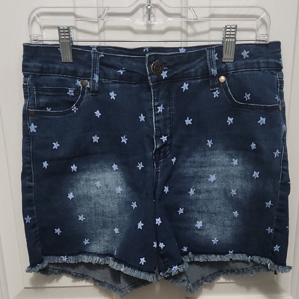 Relativity Blue Jean Shorts Star Pattern